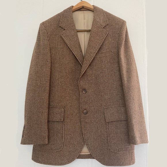 Vintage 70s Derby of San Francisco Blazer, Brown Tweed, Size 40R - Picture 1 of 5